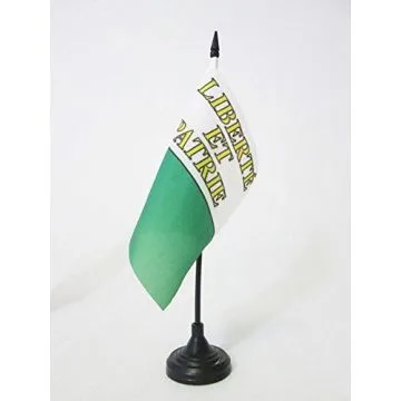 DRAPEAU DE TABLE CANTON DE VAUD 15x15cm - PETIT DRAPEAUX DE BUREAU VAUD - VD SUISSE 15 x 15 cm