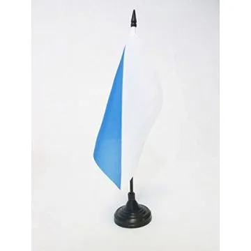 DRAPEAU DE TABLE CANTON DE ZURICH 15x15cm - PETIT DRAPEAUX DE BUREAU ZÍ?RICH - ZH SUISSE 15 x 15 cm