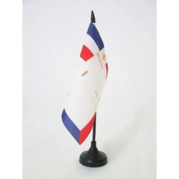 DRAPEAU DE TABLE ORDONNANCE DU 1ER RÍ?GIMENT Dâ??INFANTERIE DE LIGNE DE 1791 Í? 1794 15x15cm - PETIT DRAPEAUX DE BUREAU INFANTERIE DU ROYAUME DE FRANCE 15 x 15 cm