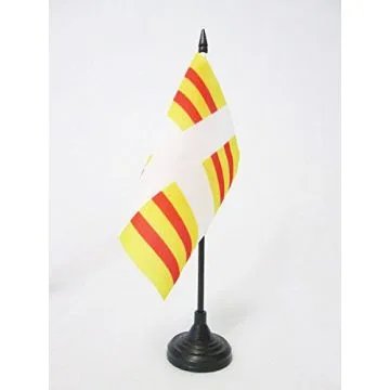 DRAPEAU DE TABLE ORDONNANCE DU RÍ?GIMENT DE BÍ?ARN 1684-1762 15x15cm - PETIT DRAPEAUX DE BUREAU BALAGNY 15 x 15 cm