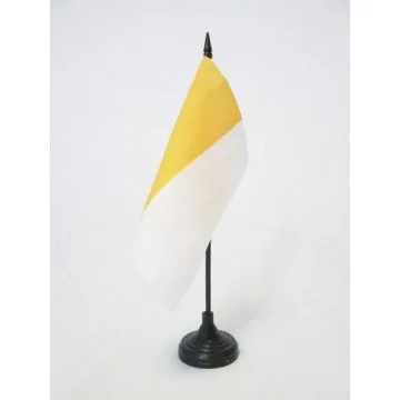 DRAPEAU DE TABLE Í?TATS PONTIFICAUX 752-1870 15x15cm - PETIT DRAPEAUX DE BUREAU Í?TATS DE L\'Í?GLISE - VATICAN 15 x 15 cm