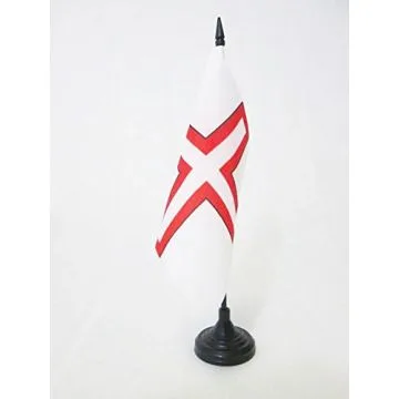 DRAPEAU DE TABLE ORDRE DE SAINT-THOMAS D\'ACRE 15x15cm - PETIT DRAPEAUX DE BUREAU CROIX RICHARD CÅ?UR DE LION 15 x 15 cm