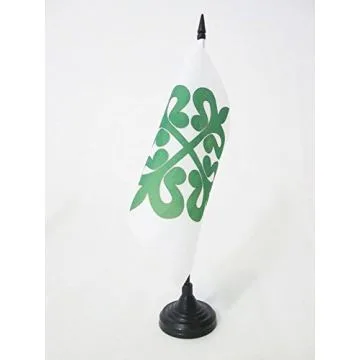 DRAPEAU DE TABLE ORDRE D\'ALCÁNTARA 15x15cm - PETIT DRAPEAUX DE BUREAU ORDRE DE SAINT-JULIEN DE PEREIRO 15 x 15 cm