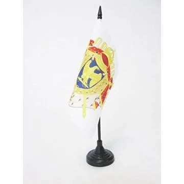 DRAPEAU DE TABLE ARMES NAPOLÍ?ON PREMIER EMPIRE 1804-1815 15x15cm - PETIT DRAPEAUX DE BUREAU EMPIRE FRANÍ?AIS 15 x 15 cm