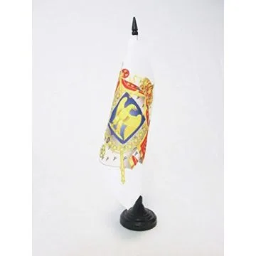 DRAPEAU DE TABLE ARMES NAPOLÍ?ON III SECOND EMPIRE 1852-1870 15x15cm - PETIT DRAPEAUX DE BUREAU EMPIRE FRANÍ?AIS 15 x 15 cm