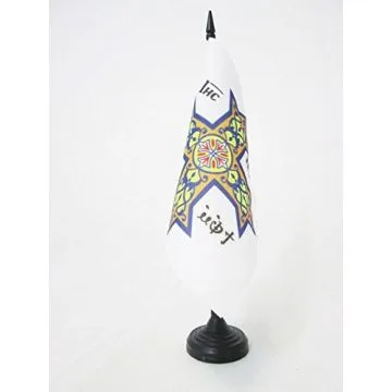 DRAPEAU DE TABLE EGLISE COPTE ORTHODOXE 15x15cm - PETIT DRAPEAUX DE BUREAU DES COPTES 15 x 15 cm