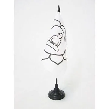 DRAPEAU DE TABLE BOUDDHA FLEUR DE LOTUS 15x15cm - PETIT DRAPEAUX DE BUREAU DU BOUDDHISME 15 x 15 cm