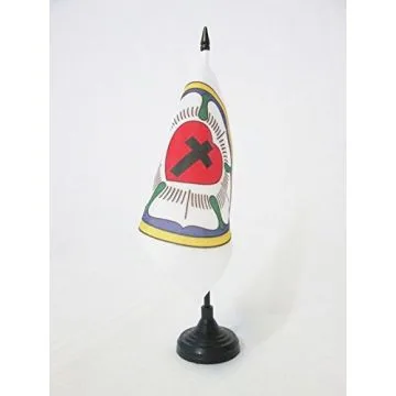 DRAPEAU DE TABLE LUTHÍ?RANISME 15x15cm - PETIT DRAPEAUX DE BUREAU LUTHÍ?RIANISME - PROTESTANTISME MARTIN LUTHER 15 x 15 cm