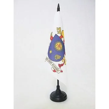 DRAPEAU DE TABLE BLASON DU PAPE FRANÍ?OIS 15x15cm - PETIT DRAPEAUX DE BUREAU Í?CUSSON PAPAL - VATICAN 15 x 15 cm
