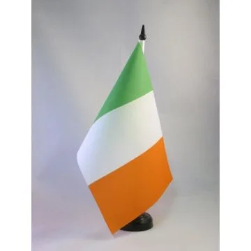 DRAPEAU DE TABLE IRLANDE 21x14cm - PETIT DRAPEAUX DE BUREAU IRLANDAIS 14 x 21 cm