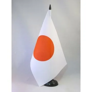 DRAPEAU DE TABLE JAPON 21x14cm - PETIT DRAPEAUX DE BUREAU JAPONAIS 14 x 21 cm