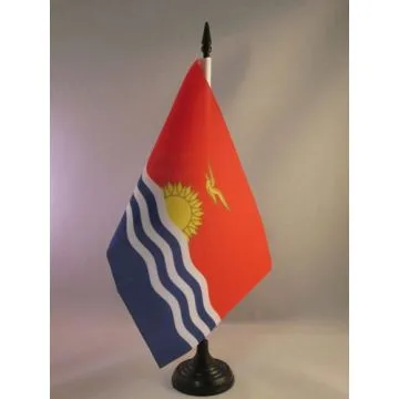 DRAPEAU DE TABLE KIRIBATI 21x14cm - PETIT DRAPEAUX DE BUREAU KIRIBATIEN 14 x 21 cm