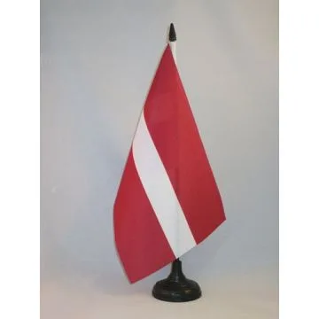 DRAPEAU DE TABLE LETTONIE 21x14cm - PETIT DRAPEAUX DE BUREAU LETTON 14 x 21 cm