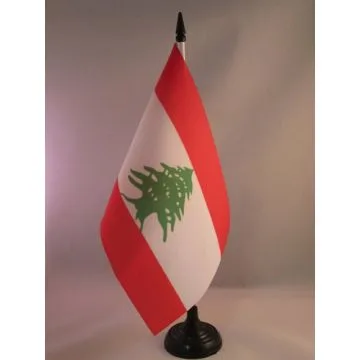 DRAPEAU DE TABLE LIBAN 21x14cm - PETIT DRAPEAUX DE BUREAU LIBANAIS 14 x 21 cm
