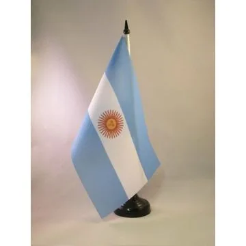 DRAPEAU DE TABLE ARGENTINE 21x14cm - PETIT DRAPEAUX DE BUREAU ARGENTIN 14 x 21 cm
