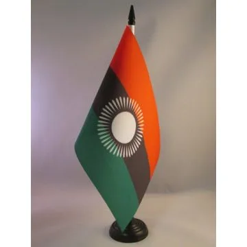 DRAPEAU DE TABLE MALAWI 21x14cm - PETIT DRAPEAUX DE BUREAU MALAWITE 14 x 21 cm
