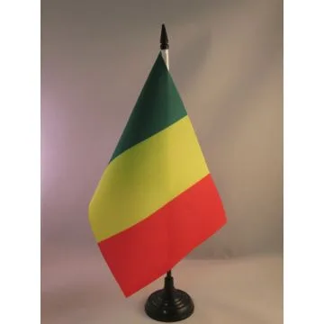 DRAPEAU DE TABLE MALI 21x14cm - PETIT DRAPEAUX DE BUREAU MALIEN 14 x 21 cm