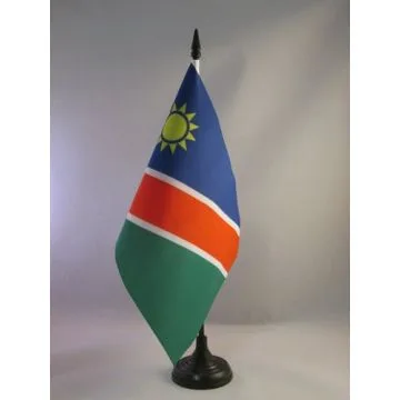 DRAPEAU DE TABLE NAMIBIE 21x14cm - PETIT DRAPEAUX DE BUREAU NAMIBIEN 14 x 21 cm