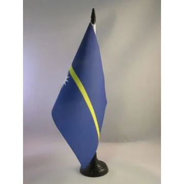 DRAPEAU DE TABLE NAURU 21x14cm - PETIT DRAPEAUX DE BUREAU NAURUAN 14 x 21 cm