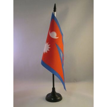 DRAPEAU DE TABLE NÉPAL 21x14cm - PETIT DRAPEAUX DE BUREAU NÉPALAIS 14 x 21 cm