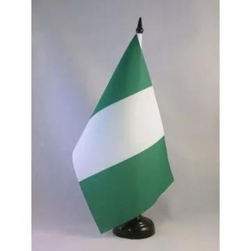 DRAPEAU DE TABLE NIGÉRIA 21x14cm - PETIT DRAPEAUX DE BUREAU NIGÉRIAN 14 x 21 cm