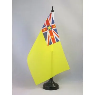 DRAPEAU DE TABLE NIUE 21x14cm - PETIT DRAPEAUX DE BUREAU NIUÉEN 14 x 21 cm