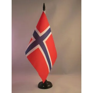 DRAPEAU DE TABLE NORVÈGE 21x14cm - PETIT DRAPEAUX DE BUREAU NORVÉGIEN 14 x 21 cm