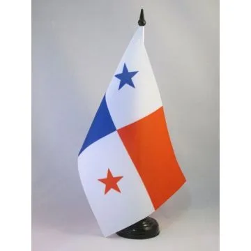 DRAPEAU DE TABLE PANAMA 21x14cm - PETIT DRAPEAUX DE BUREAU PANAMÉEN 14 x 21 cm