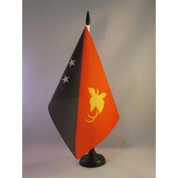 DRAPEAU DE TABLE PAPOUASIE 21x14cm - PETIT DRAPEAUX DE BUREAU PAPOUASIEN 14 x 21 cm