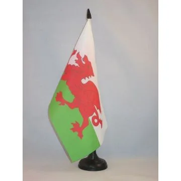 DRAPEAU DE TABLE PAYS DE GALLES 21x14cm - PETIT DRAPEAUX DE BUREAU GALLOIS 14 x 21 cm