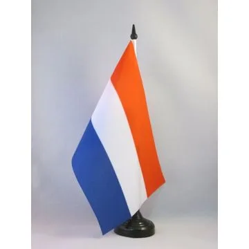 DRAPEAU DE TABLE PAYS-BAS 21x14cm - PETIT DRAPEAUX DE BUREAU HOLLANDAIS 14 x 21 cm