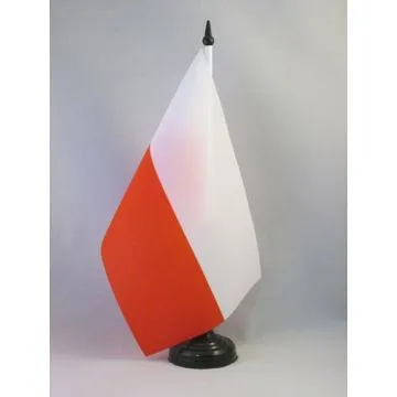 DRAPEAU DE TABLE POLOGNE 21x14cm - PETIT DRAPEAUX DE BUREAU POLONAIS 14 x 21 cm