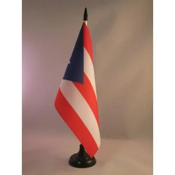 DRAPEAU DE TABLE PORTO RICO 21x14cm - PETIT DRAPEAUX DE BUREAU PORTORICAIN 14 x 21 cm