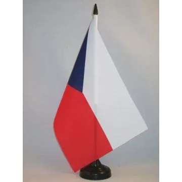 DRAPEAU DE TABLE RÉPUBLIQUE TCHÈQUE 21x14cm - PETIT DRAPEAUX DE BUREAU TCHÈQUE 14 x 21 cm