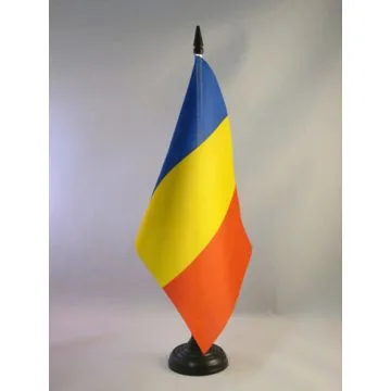 DRAPEAU DE TABLE ROUMANIE 21x14cm - PETIT DRAPEAUX DE BUREAU ROUMAIN 14 x 21 cm