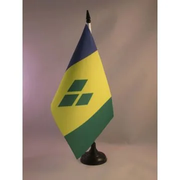 DRAPEAU DE TABLE SAINT VINCENT 21x14cm - PETIT DRAPEAUX DE BUREAU SAINT-VINCENTAIS 14 x 21 cm