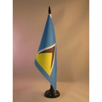 DRAPEAU DE TABLE SAINTE LUCIE 21x14cm - PETIT DRAPEAUX DE BUREAU SAINT-LUCIEN 14 x 21 cm
