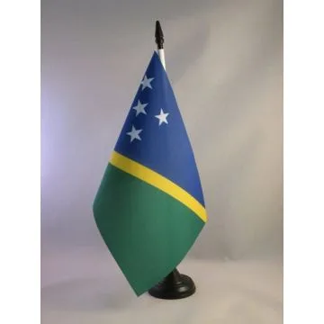 DRAPEAU DE TABLE SALOMON 21x14cm - PETIT DRAPEAUX DE BUREAU SALOMONAIS - ÎLES SALOMON 14 x 21 cm
