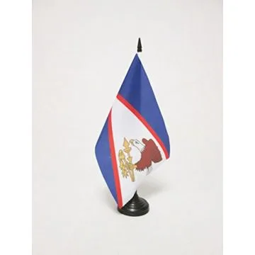DRAPEAU DE TABLE SAMOA AMÍ?RICAINES 21x14cm - PETIT DRAPEAUX DE BUREAU AMÍ?RICAIN 14 x 21 cm
