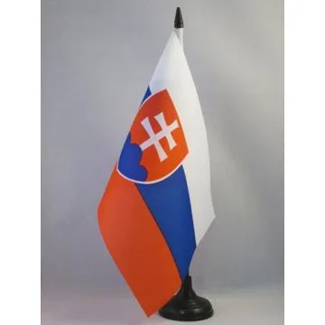 DRAPEAU DE TABLE SLOVAQUIE 21x14cm - PETIT DRAPEAUX DE BUREAU SLOVAQUE 14 x 21 cm