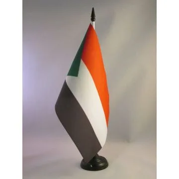 DRAPEAU DE TABLE SOUDAN 21x14cm - PETIT DRAPEAUX DE BUREAU SOUDANAIS 14 x 21 cm