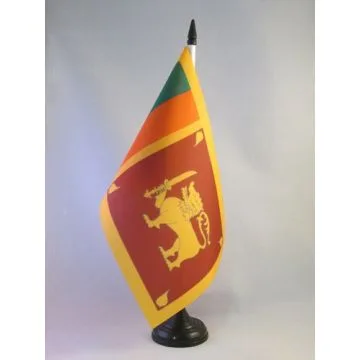 DRAPEAU DE TABLE SRI LANKA 21x14cm - PETIT DRAPEAUX DE BUREAU SRI LANKAIS 14 x 21 cm