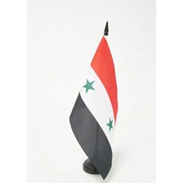 DRAPEAU DE TABLE SYRIE 21x14cm - PETIT DRAPEAUX DE BUREAU SYRIEN 14 x 21 cm
