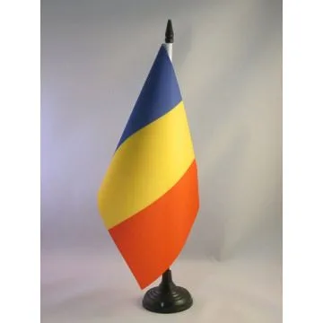 DRAPEAU DE TABLE TCHAD 21x14cm - PETIT DRAPEAUX DE BUREAU TCHADIEN 14 x 21 cm