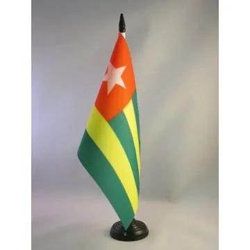 DRAPEAU DE TABLE TOGO 21x14cm - PETIT DRAPEAUX DE BUREAU TOGOLAIS 14 x 21 cm