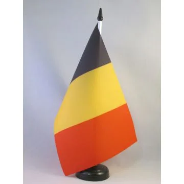 DRAPEAU DE TABLE BELGIQUE 21x14cm - PETIT DRAPEAUX DE BUREAU BELGE 14 x 21 cm