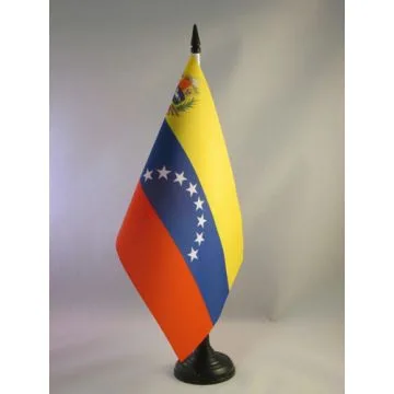 DRAPEAU DE TABLE VÉNÉZUELA 21x14cm - PETIT DRAPEAUX DE BUREAU VÉNÉZUELIEN 14 x 21 cm