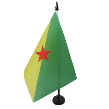 DRAPEAU DE TABLE GUYANE 21x14cm - PETIT DRAPEAUX DE BUREAU GUYANAIS - FRANCE 14 x 21 cm