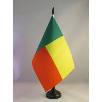 DRAPEAU DE TABLE BÉNIN 21x14cm - PETIT DRAPEAUX DE BUREAU BÉNINOIS 14 x 21 cm