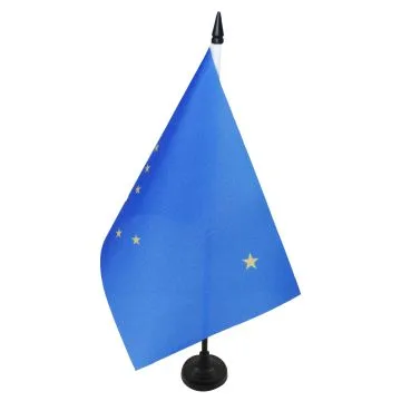 DRAPEAU DE TABLE ALASKA 21x14cm - PETIT DRAPEAUX DE BUREAU ETAT AMÉRICAIN - USA - ETATS-UNIS 14 x 21 cm